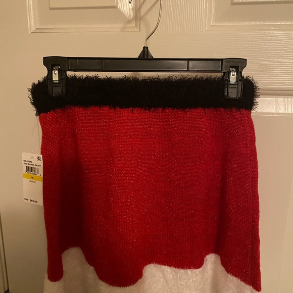 MSRP $49 Planet Gold Juniors' Mrs. Santa Claus Santa Mini Skirt Red M NWT. - Picture 2 of 4